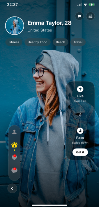 Owl profile discovery screen